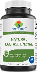 Brieofood Lactase Enzyme Pills bottle with 360 tablets