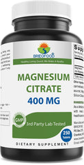 Front view of Brieofood Magnesium Citrate bottle