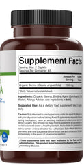 Brieofood Organic Senna packaging on shelf emphasizes gluten-free, allergen-free promises