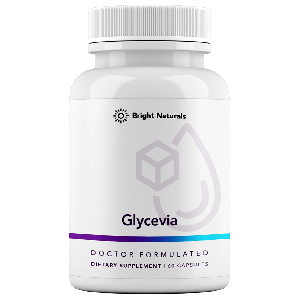 Bottle of Bright Naturals Glycevia GlucoVantage with dihydroberberine and cinnamon