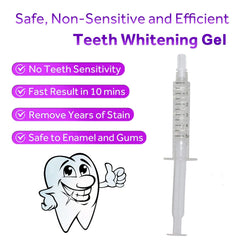 Close-up of 5ml whitening gel syringes for home use