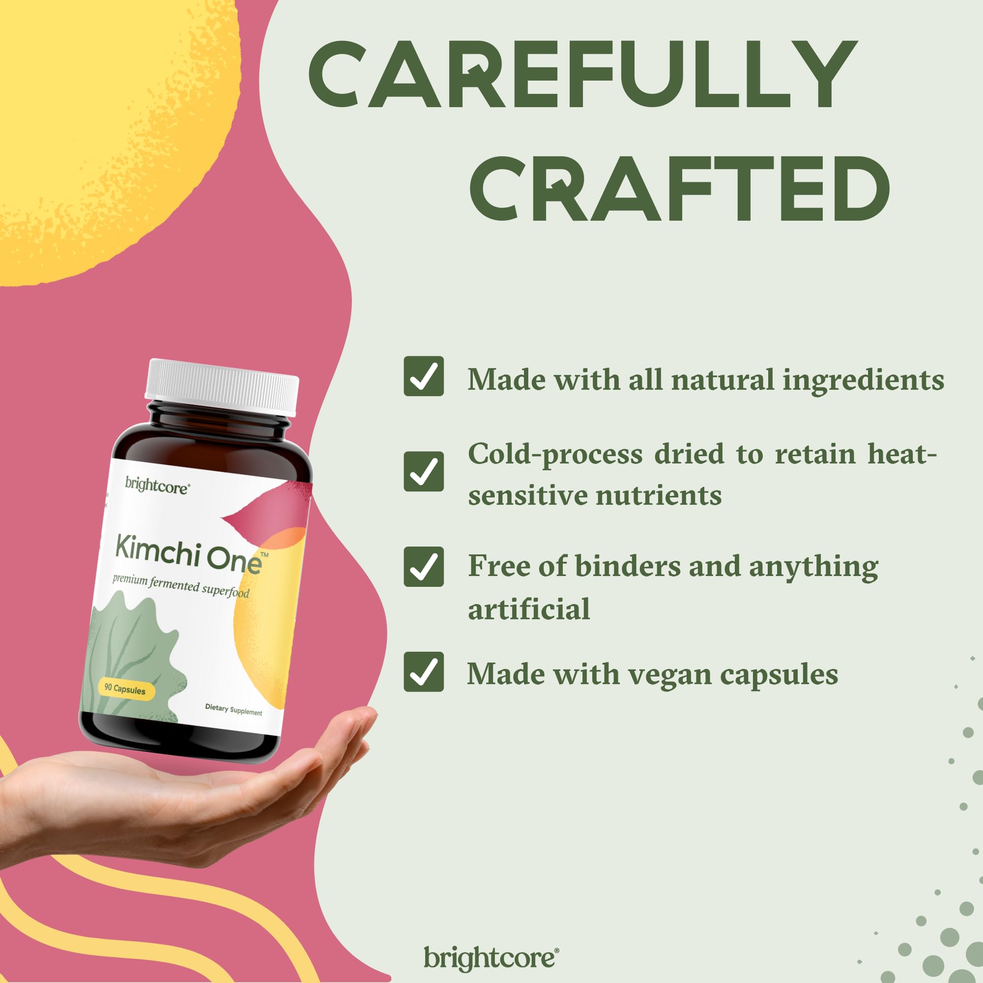 Brightcore Kimchi One on a kitchen counter for daily wellness