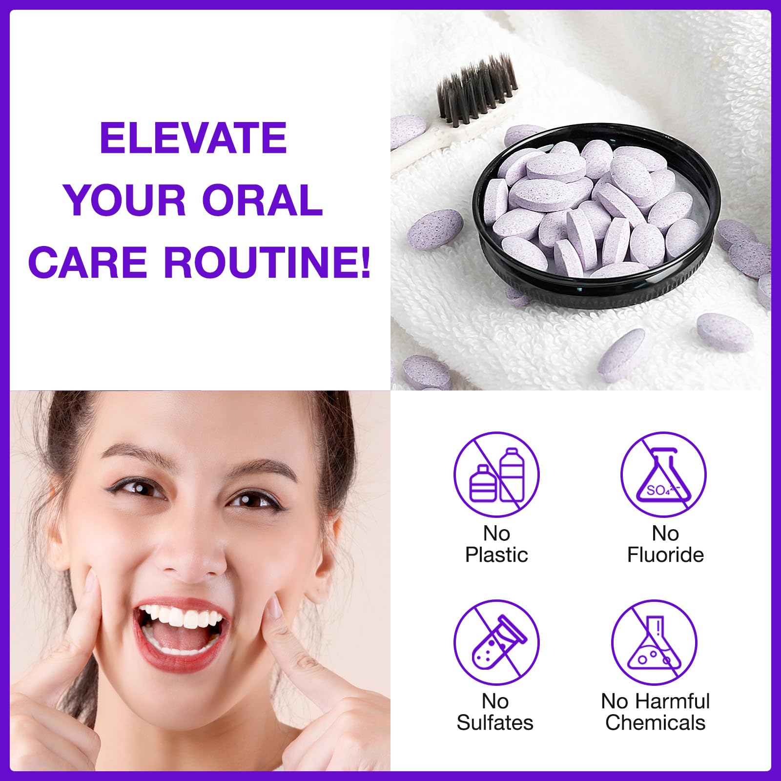 Refreshing mint flavor and travel-friendly packaging of purple toothpaste
