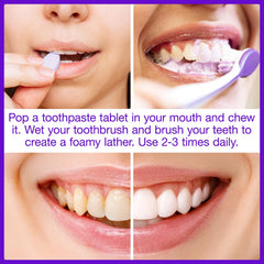 Close-up of mint oils and natural ingredients in purple toothpaste