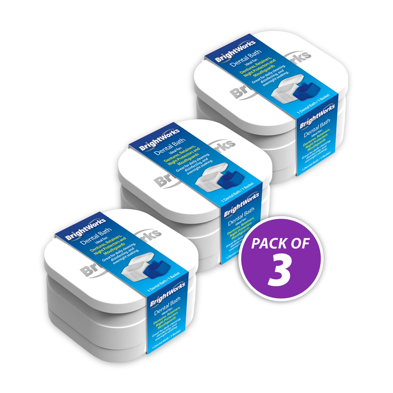 BrightWorks Dental Bath Cleaner Cup Case (3 Pack) product image