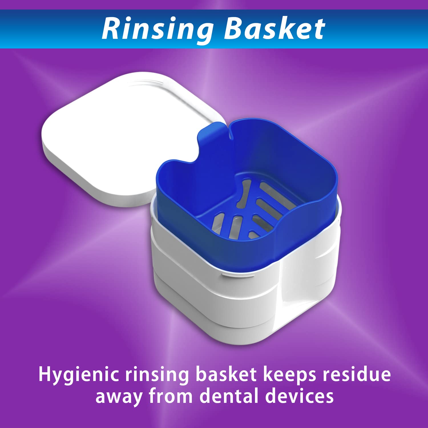 Dentures soaking in the dental bath