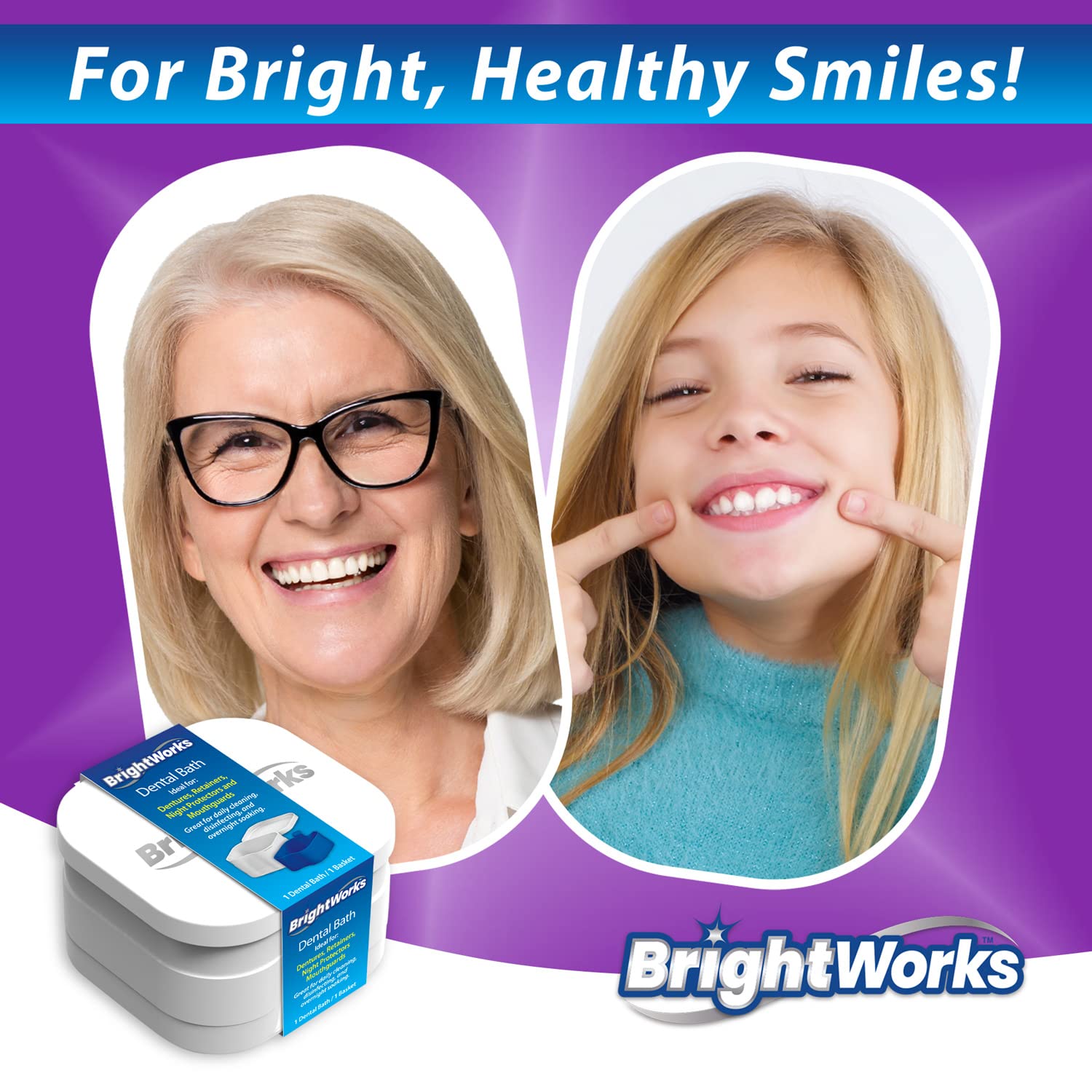 Rinsing basket included for clean dental devices