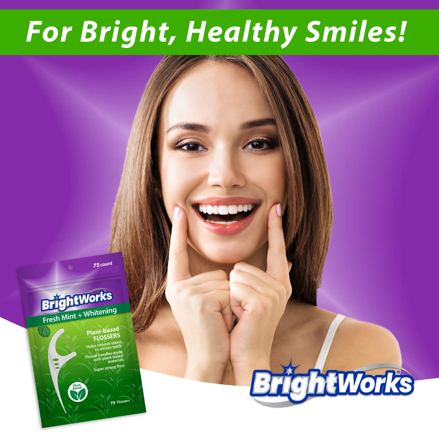 Disposable whitening dental flossers ready for daily use.