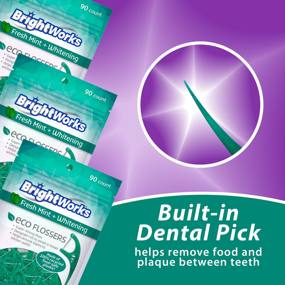 Arrangement of Brightworks floss picks for display
