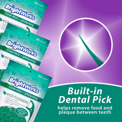 Arrangement of Brightworks floss picks for display