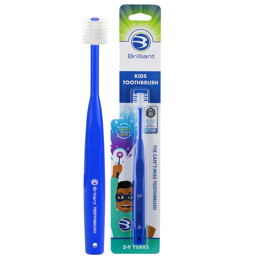 Royal blue Brilliant Oral Care Kids Toothbrush with 360° round head
