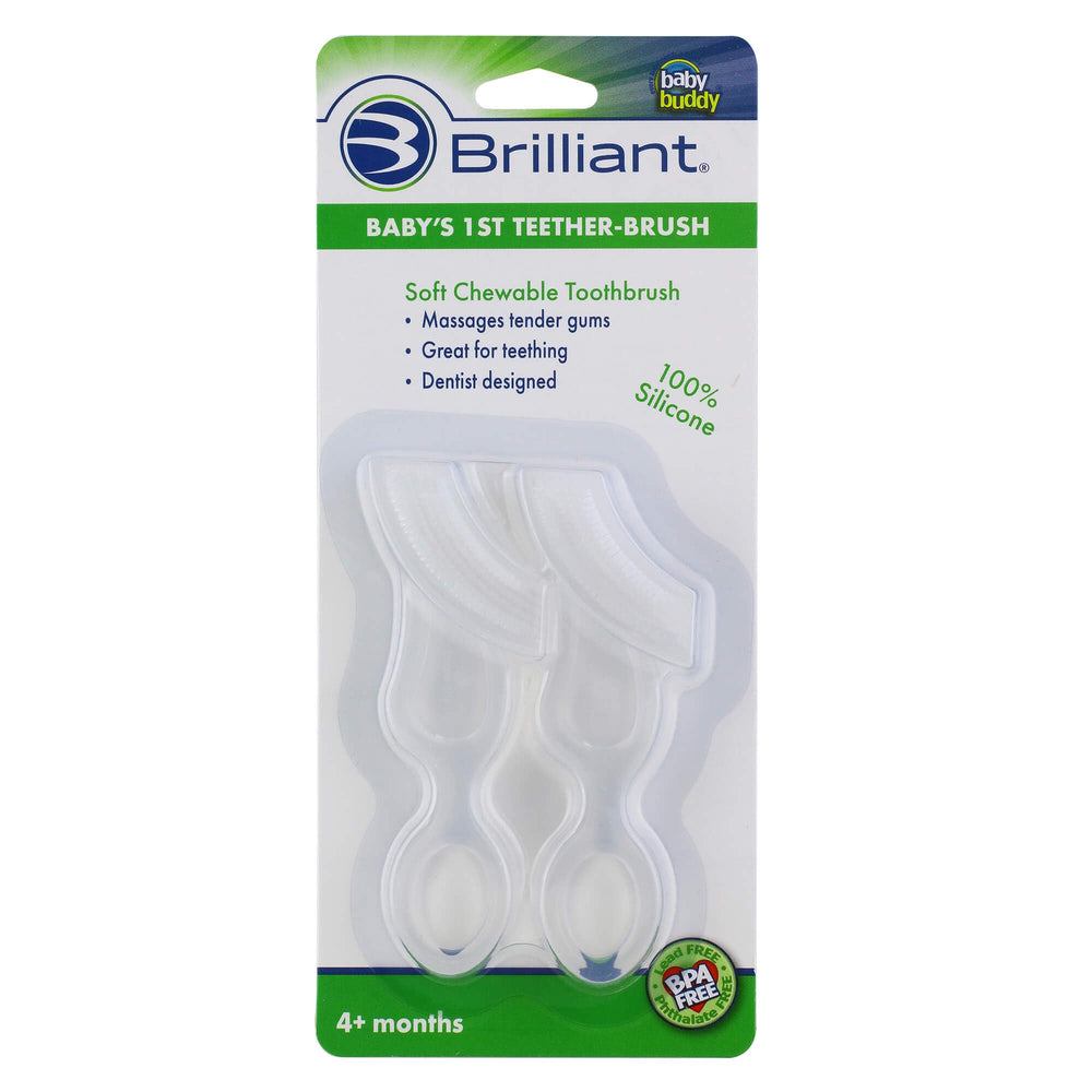 Brilliant Oral Care Baby's First Toothbrush with clear handle