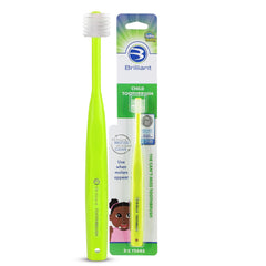 Brilliant Oral Care child toothbrush with lime round head for ages 2-5