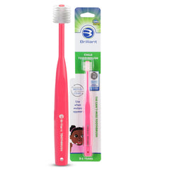 Brilliant Oral Care Kids Toothbrush pink with 360-degree round head