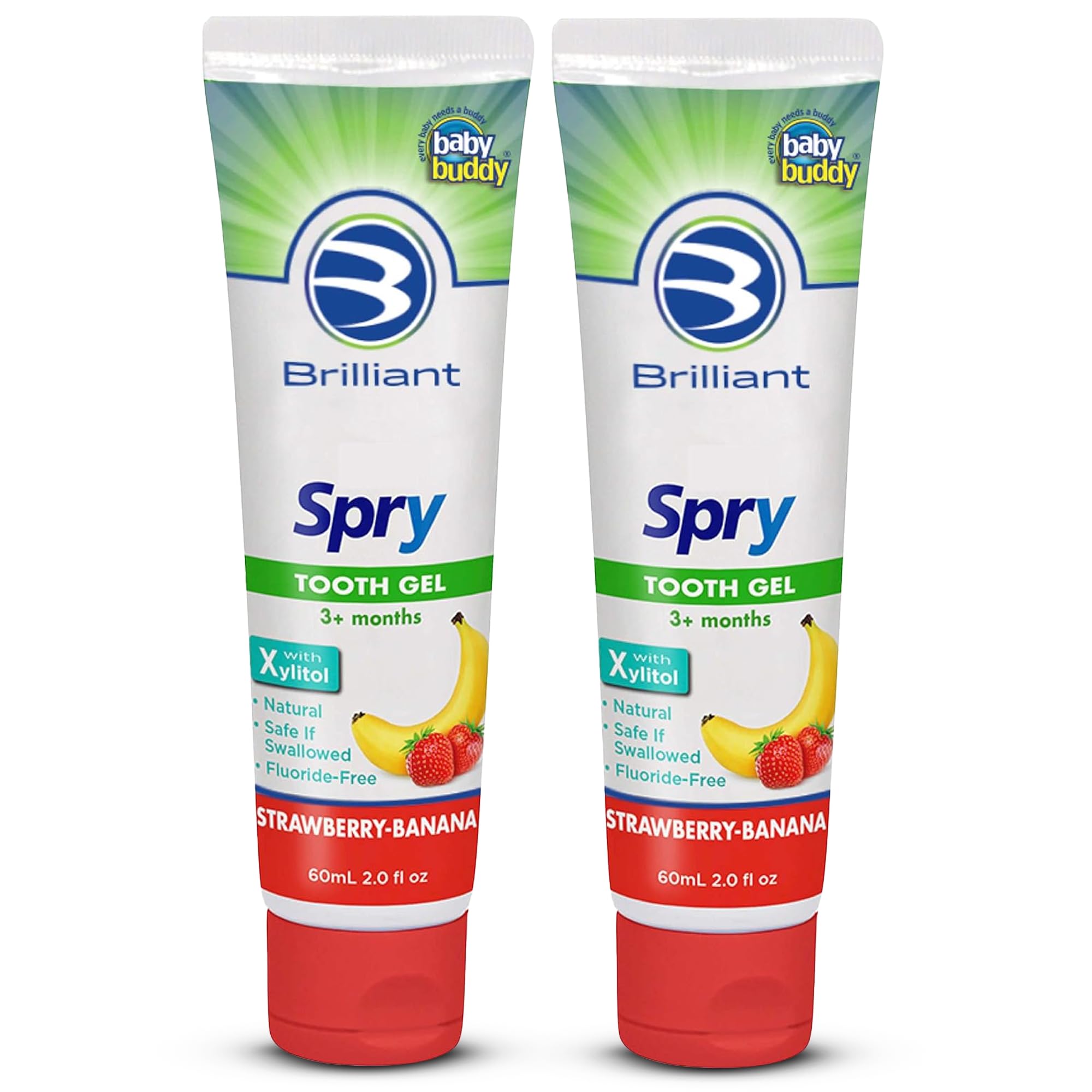 Brilliant Oral Care Kids Fluoride-Free Toothpaste 2-pack packaging, 2 fl oz each