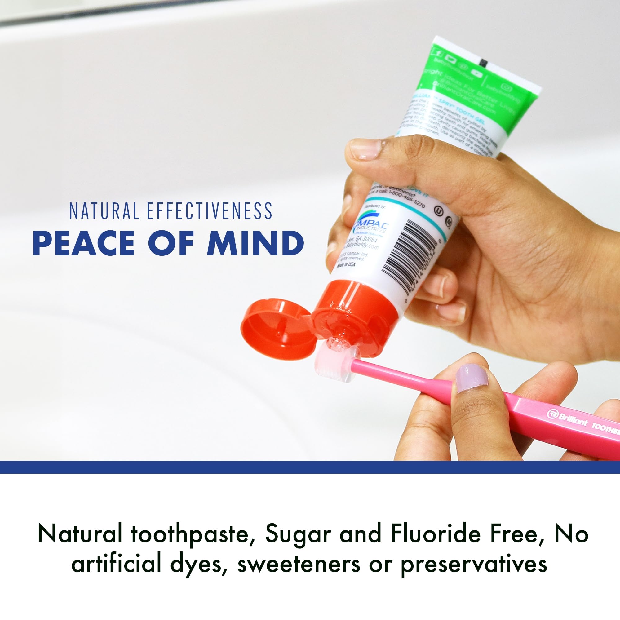 Spry Gel toothpaste for kids with xylitol and strawberry banana flavor