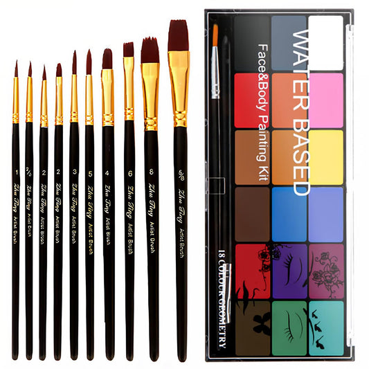 BRIMFULITE face paint kit 18 colors palette for bold designs at parties