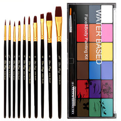 BRIMFULITE face paint kit 18 colors palette for bold designs at parties