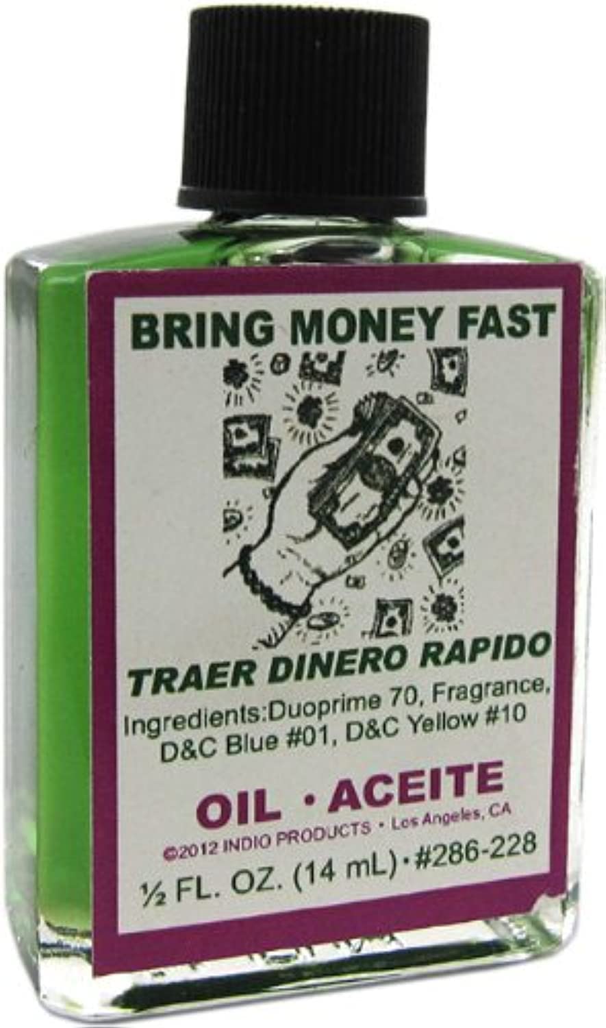 INDIO Bring Money Fast Oil 1/2 fl oz wallet prosperity oil