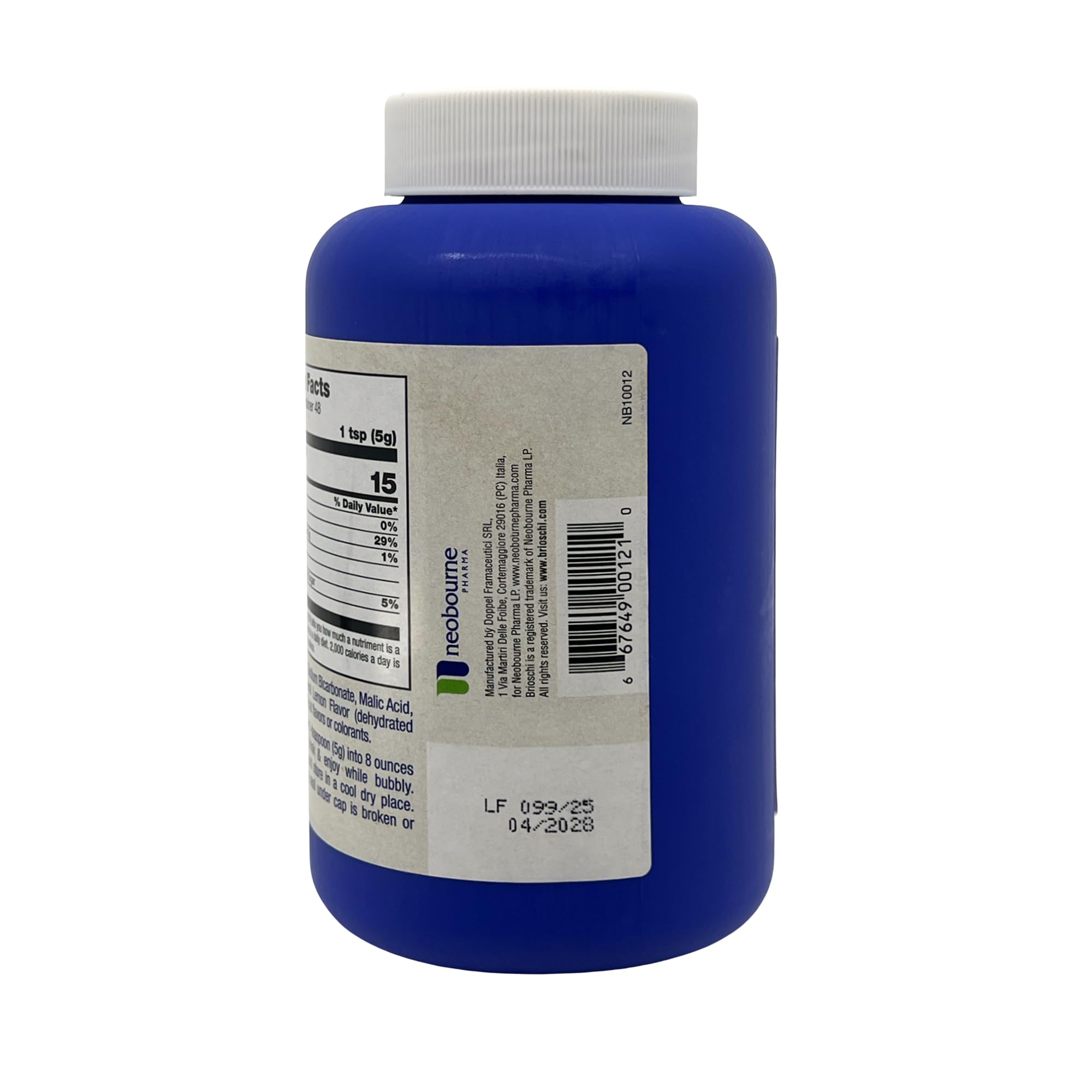 Brioschi italy-made lemon label—authentic Italian quality and aspirin-free option.