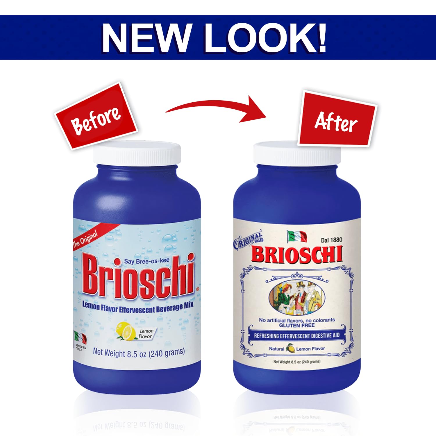 Brioschi lemon effervescent pack of 2—convenient for on-the-go use.