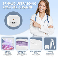 Top view showing digital display on BRNMLD Ultrasonic Retainer Cleaner