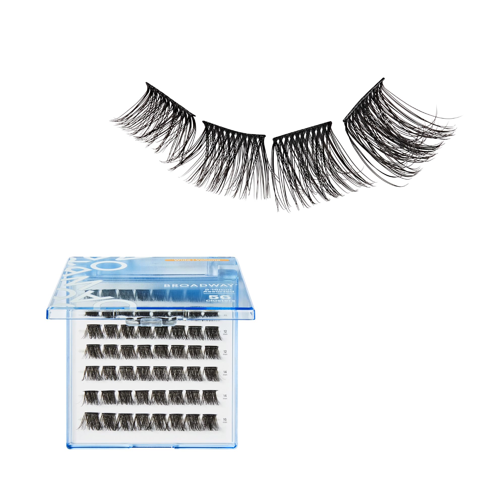 Broadway Eyes Lash Clusters close-up shows 9-16mm range for DIY glamour