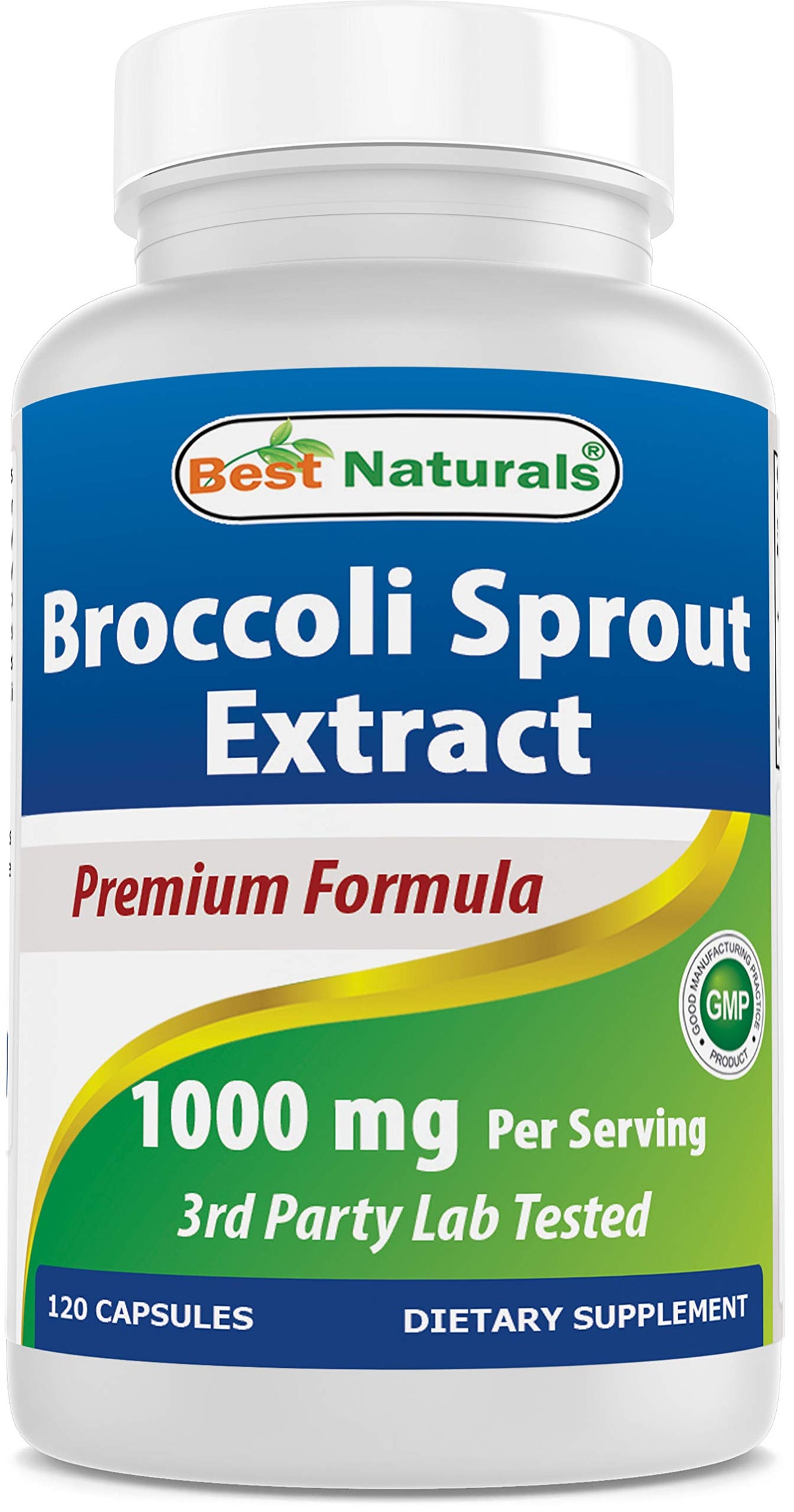 Bottle of Best Naturals Broccoli Sprouts Extract 1000 mg, 120 capsules