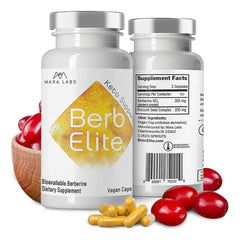 Berbelite bottle front view by BrocElite Mara Labs for daily use