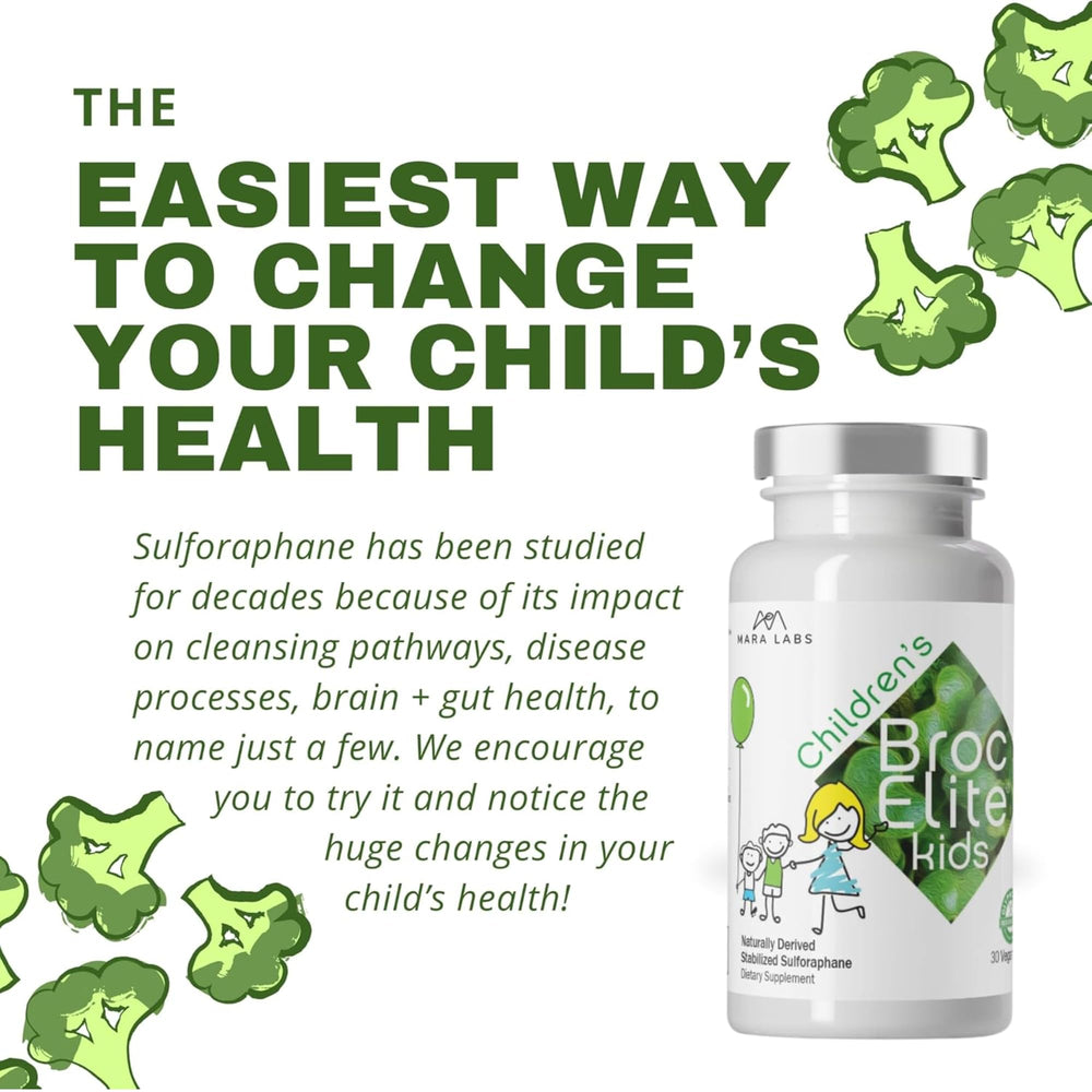 BrocElite Mara Labs Kids vegan capsule; plant-based capsule without gluten or fillers.