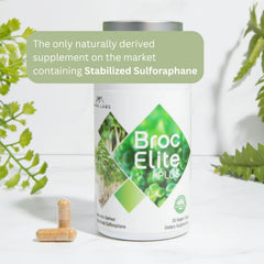 Broc Elite Plus nutrition panel close up showing capsule count and serving details