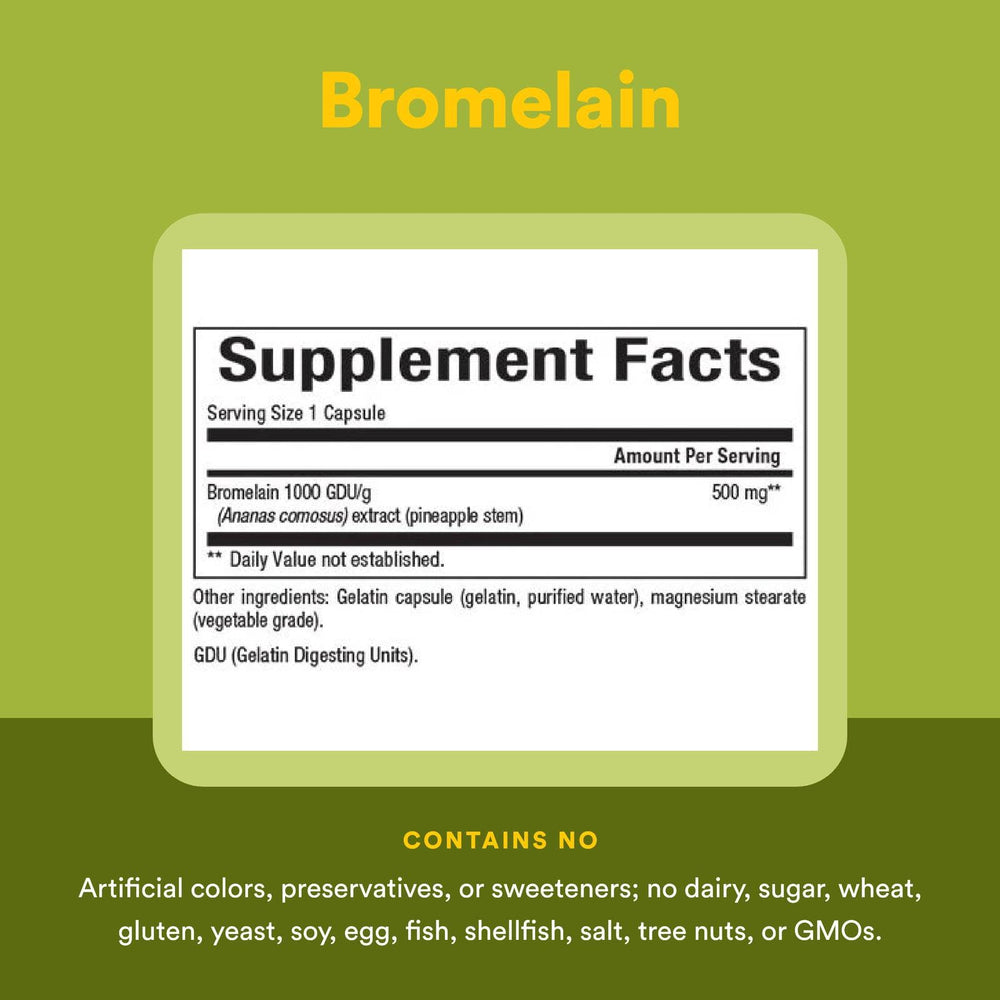Bromelain 500 mg capsules from Natural Factors