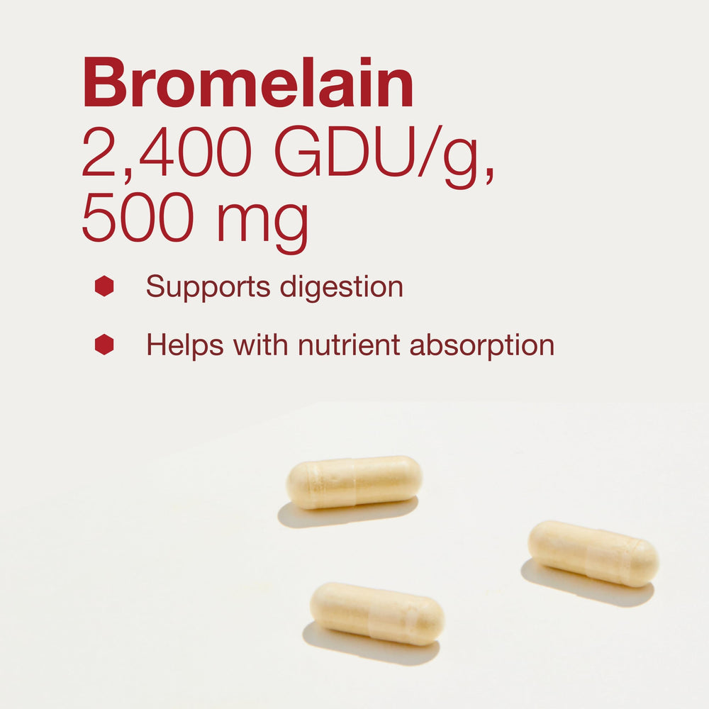 Close-up of bromelain capsules