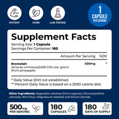 Pineapple extract source for Bromelain 500mg capsules