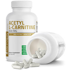 Supplement facts panel for Bronson Acetyl L-Carnitine 500 mg