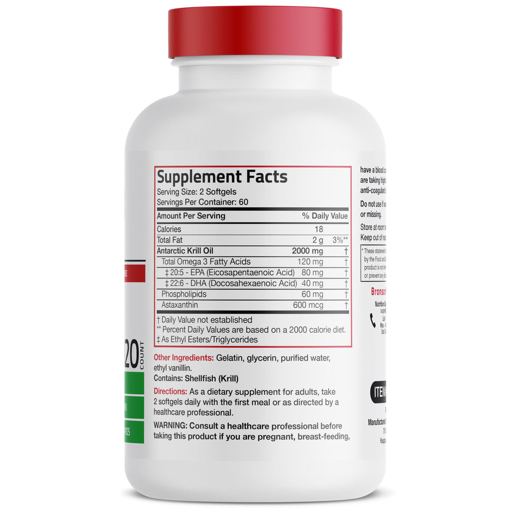 60 servings per bottle shown with 120 softgels