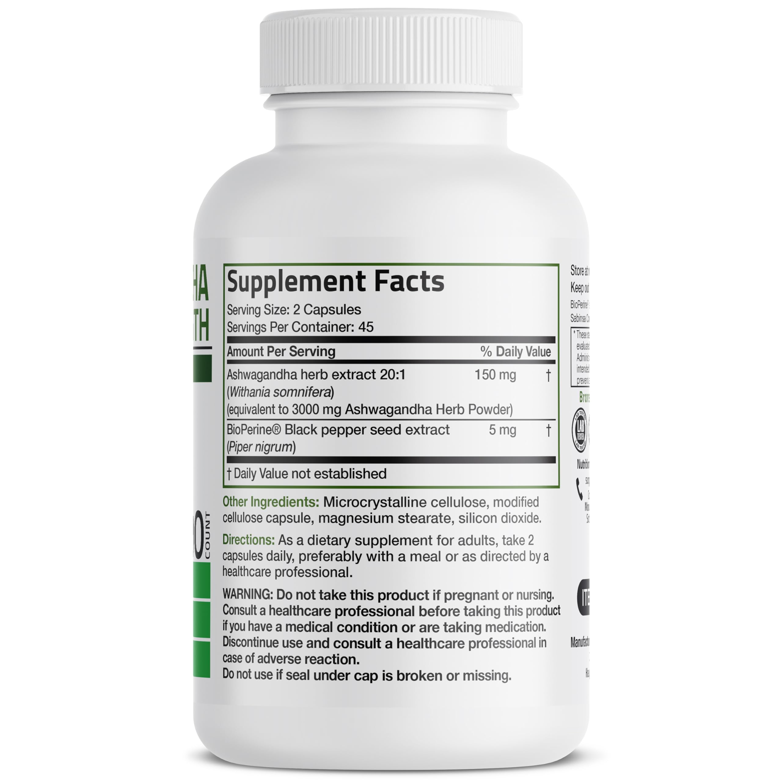 Close-up of Ashwagandha capsules