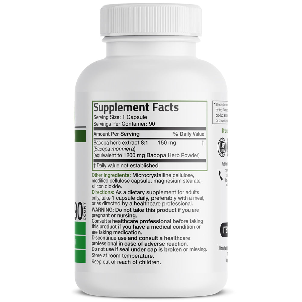 Close-up of Bacopa monnieri capsules for mental performance