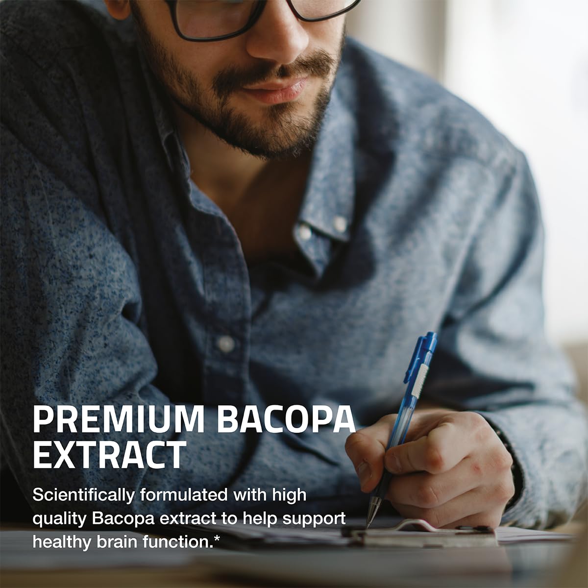 Non-GMO badge on Bronson Bacopa packaging