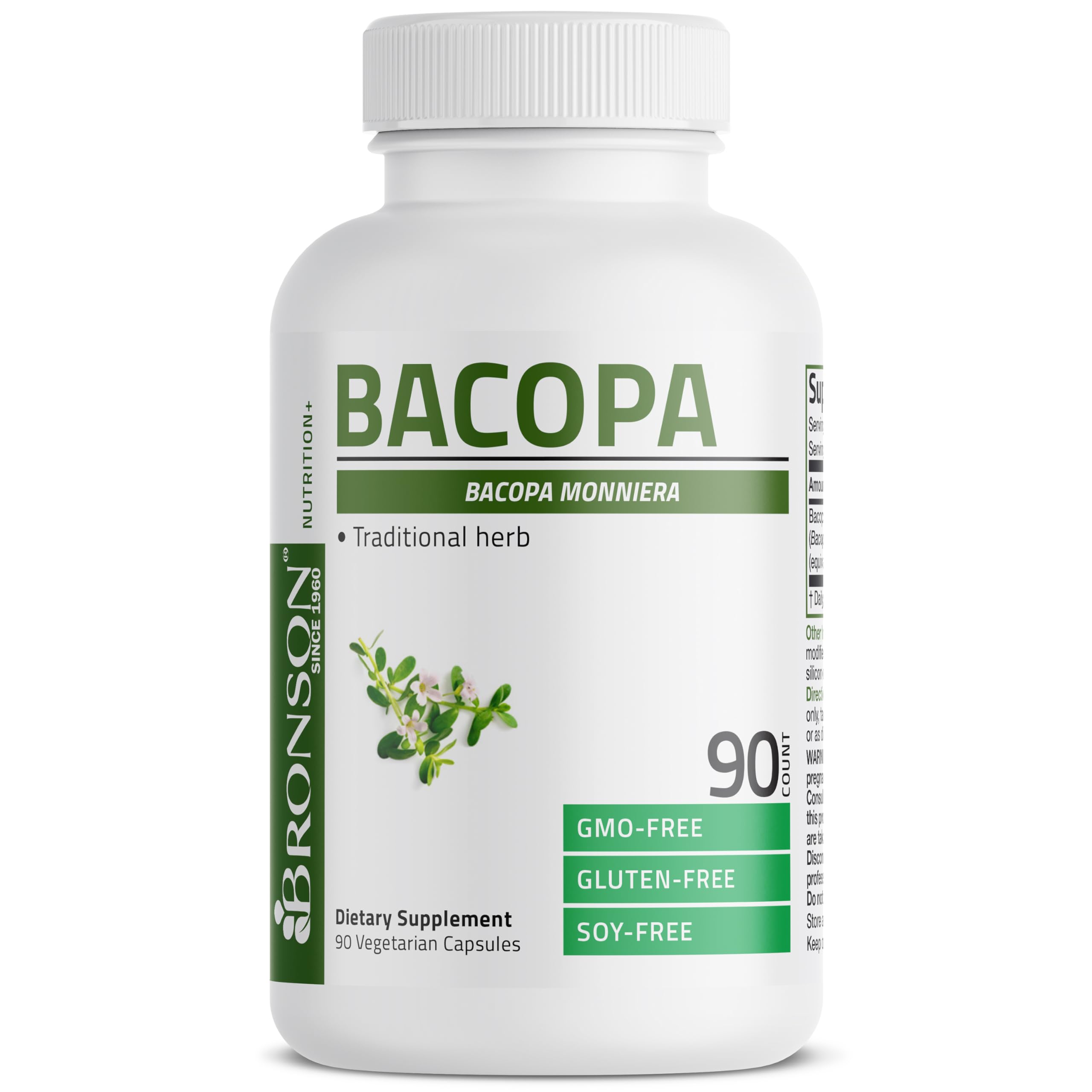 Vegan/vegetarian-friendly Bacopa capsules