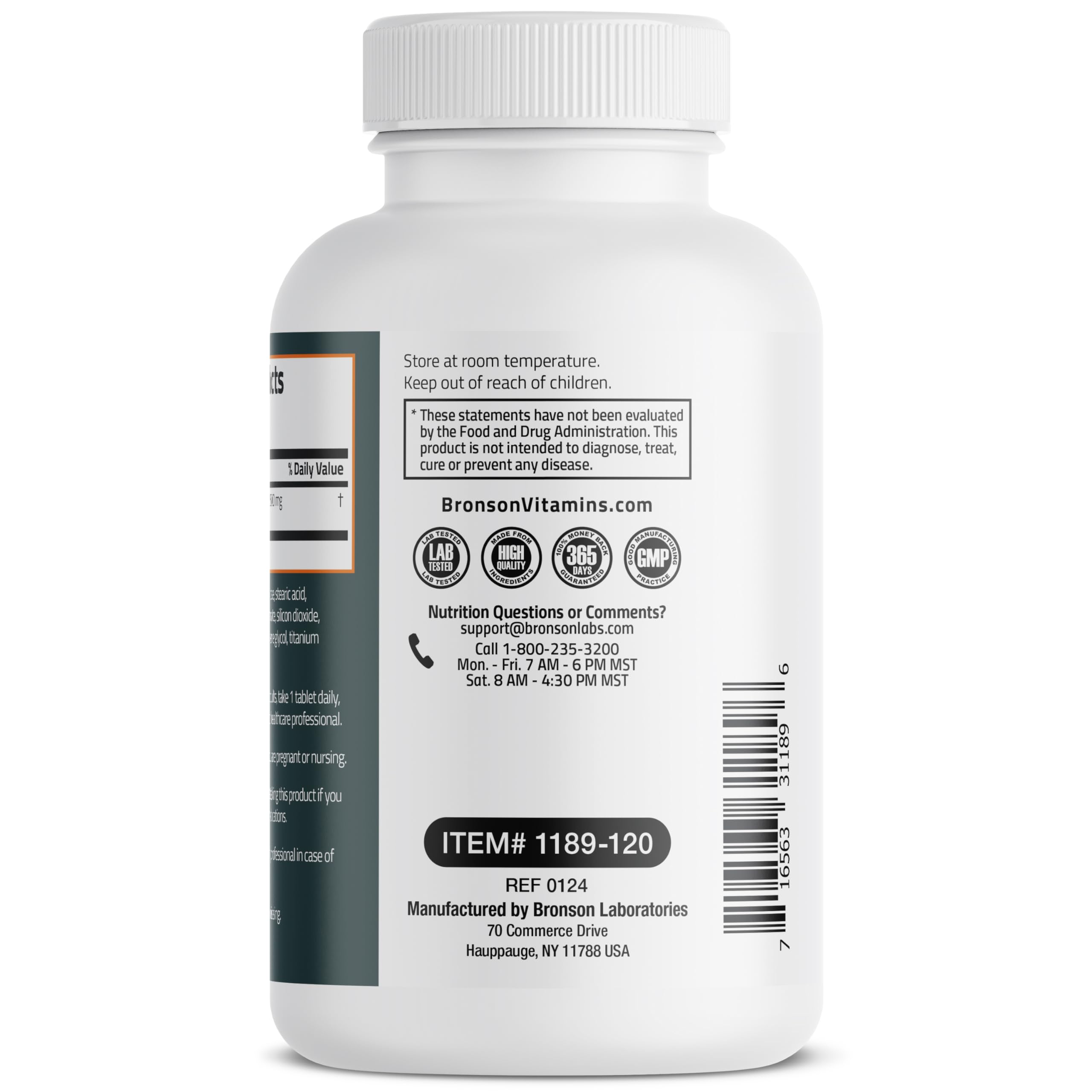 Bronson Basics Magnesium 120 vegetarian tablets
