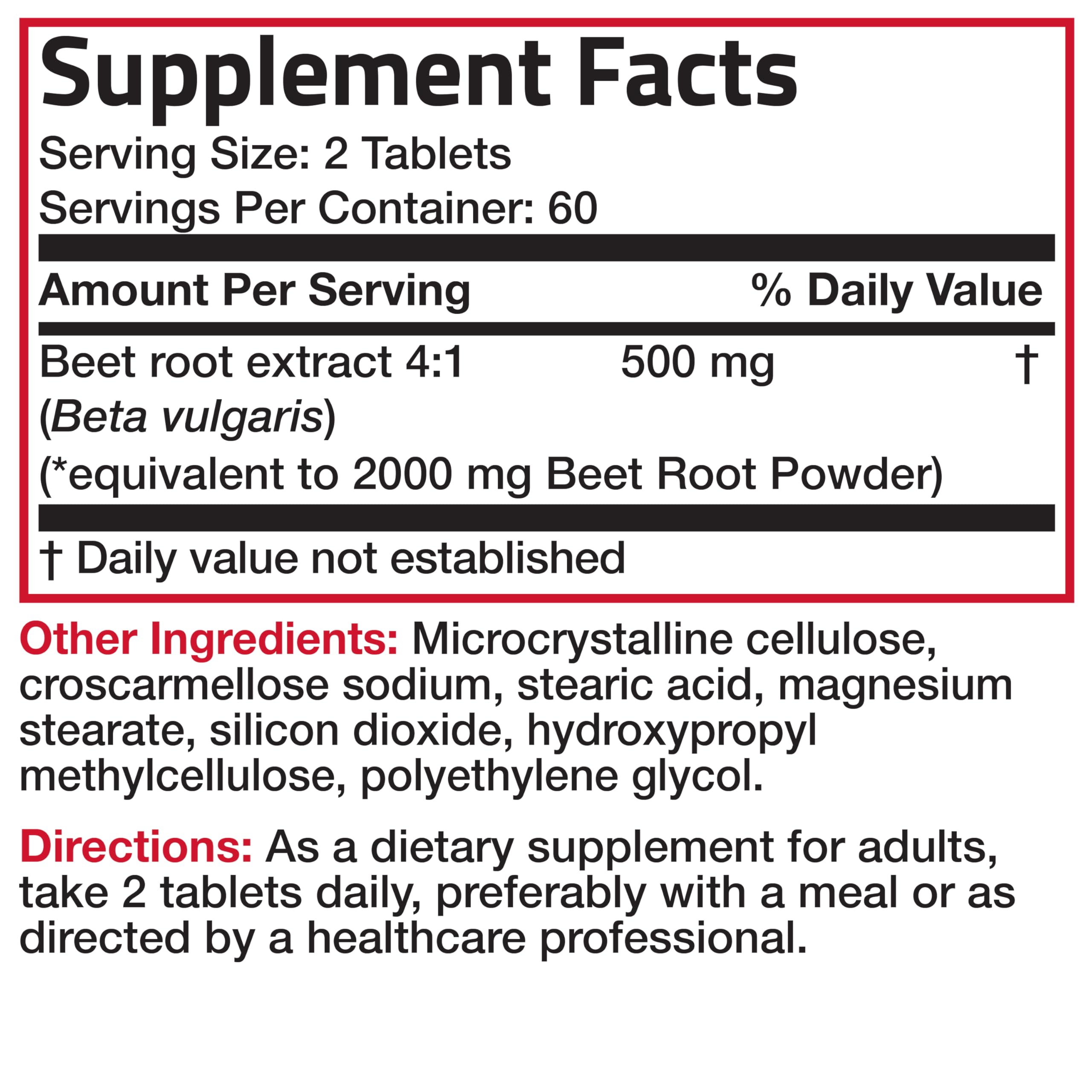 Serving size graphic showing 120 vegetarian tablets