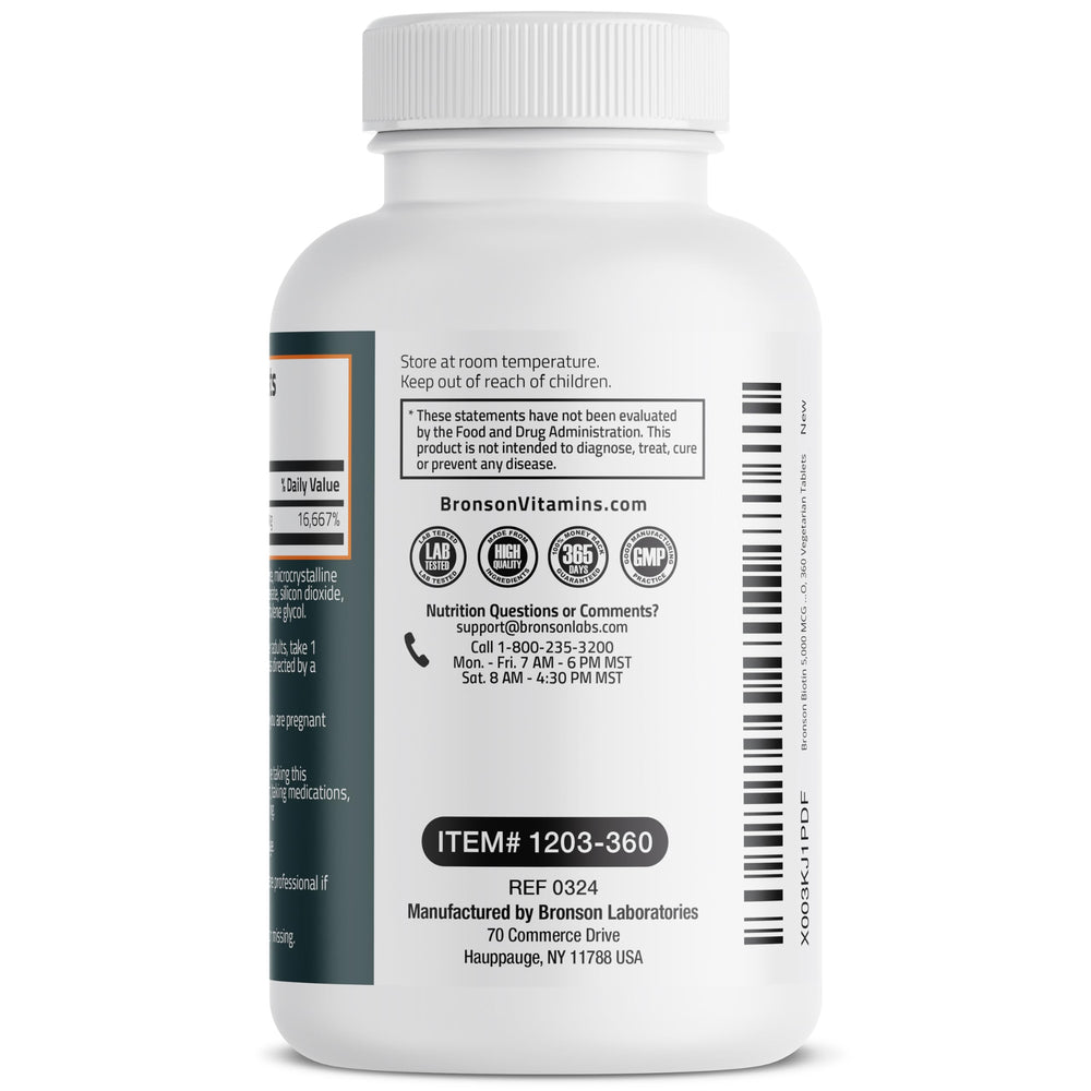 Bronson Biotin packaging shown from the side