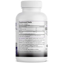 Bronson CLA 3000 label details show non-stimulating, non-GMO safflower sourcing.