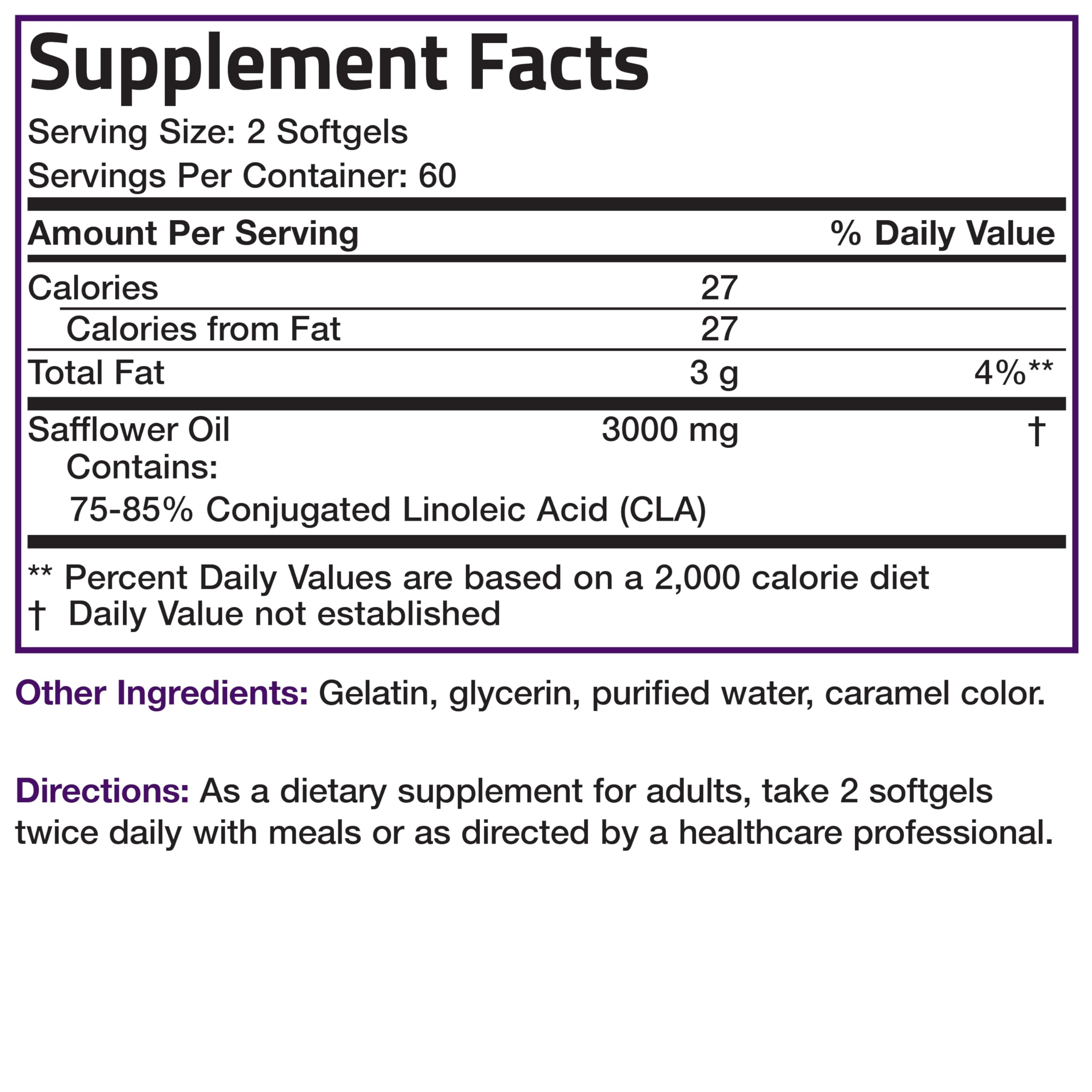 Close-up of Bronson CLA 3000 bottle with 120 softgels