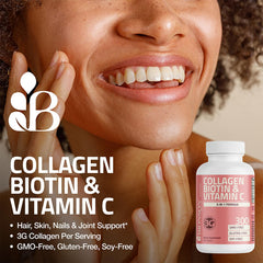 Biotin and Vitamin C ingredients highlighted on bottle label
