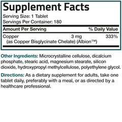 Bronson Copper Glycinate 3 mg product packaging and branding
