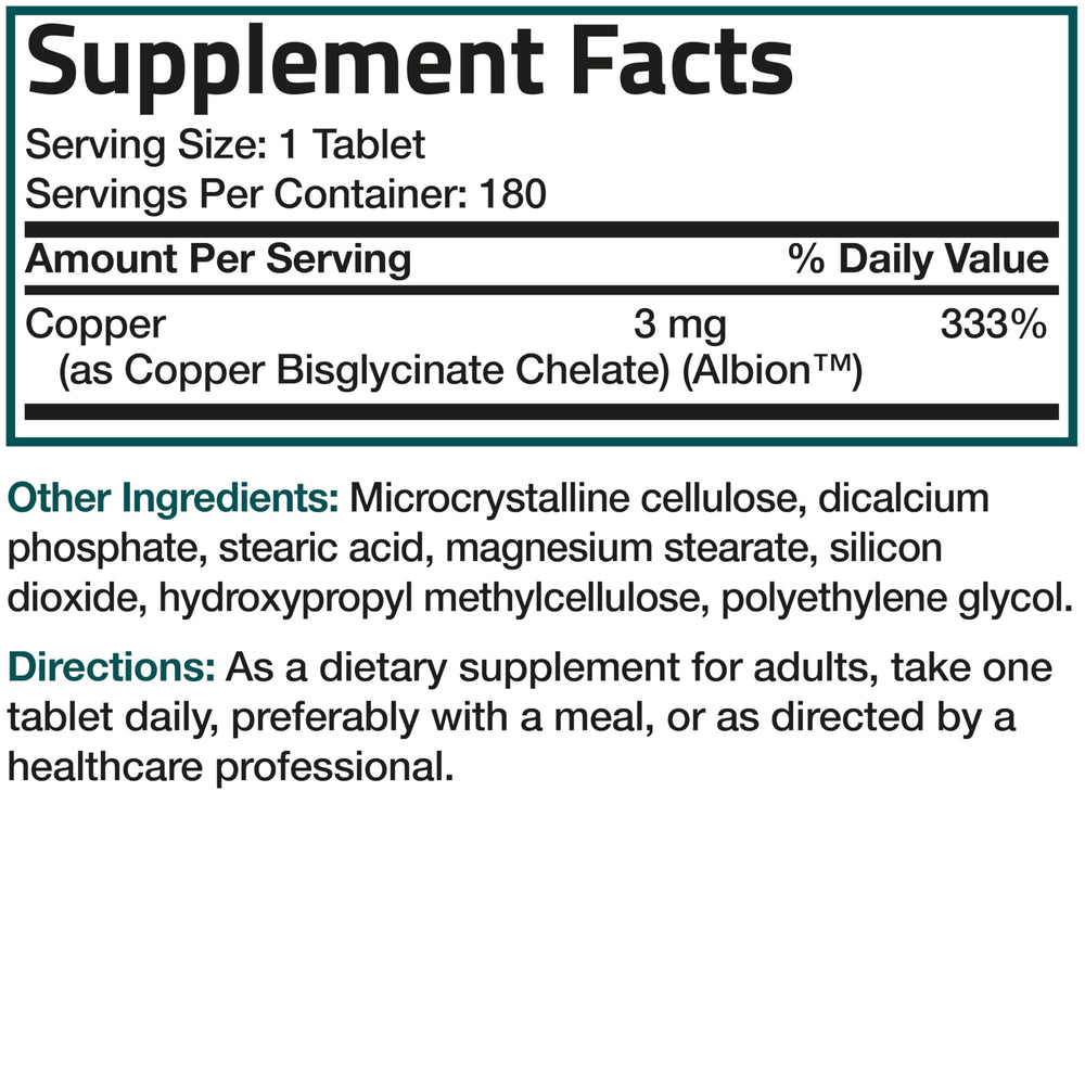Display of 180 vegetarian tablets in bottle