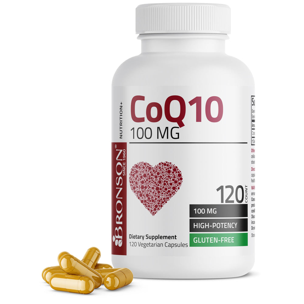 Bronson CoQ10 100 mg High Potency Vegetarian Capsules bottle label