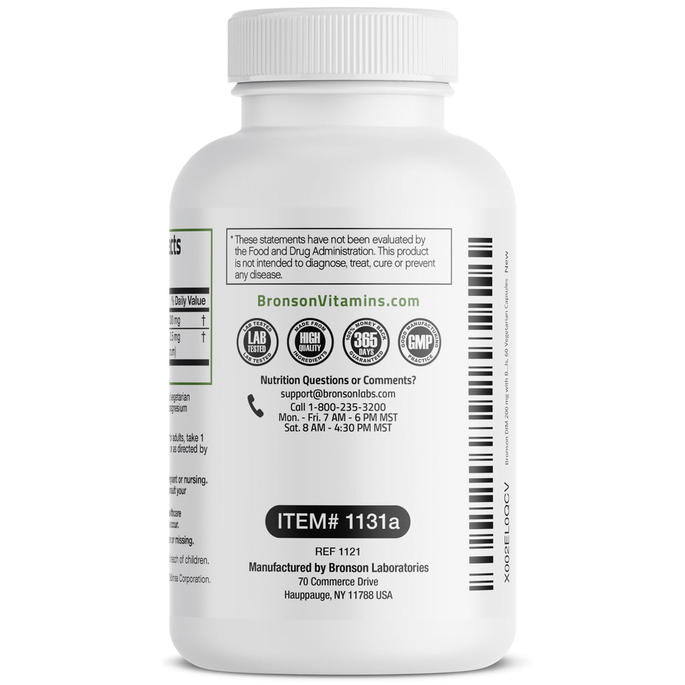 Estimated daily dosage: 200 mg DIM per capsule